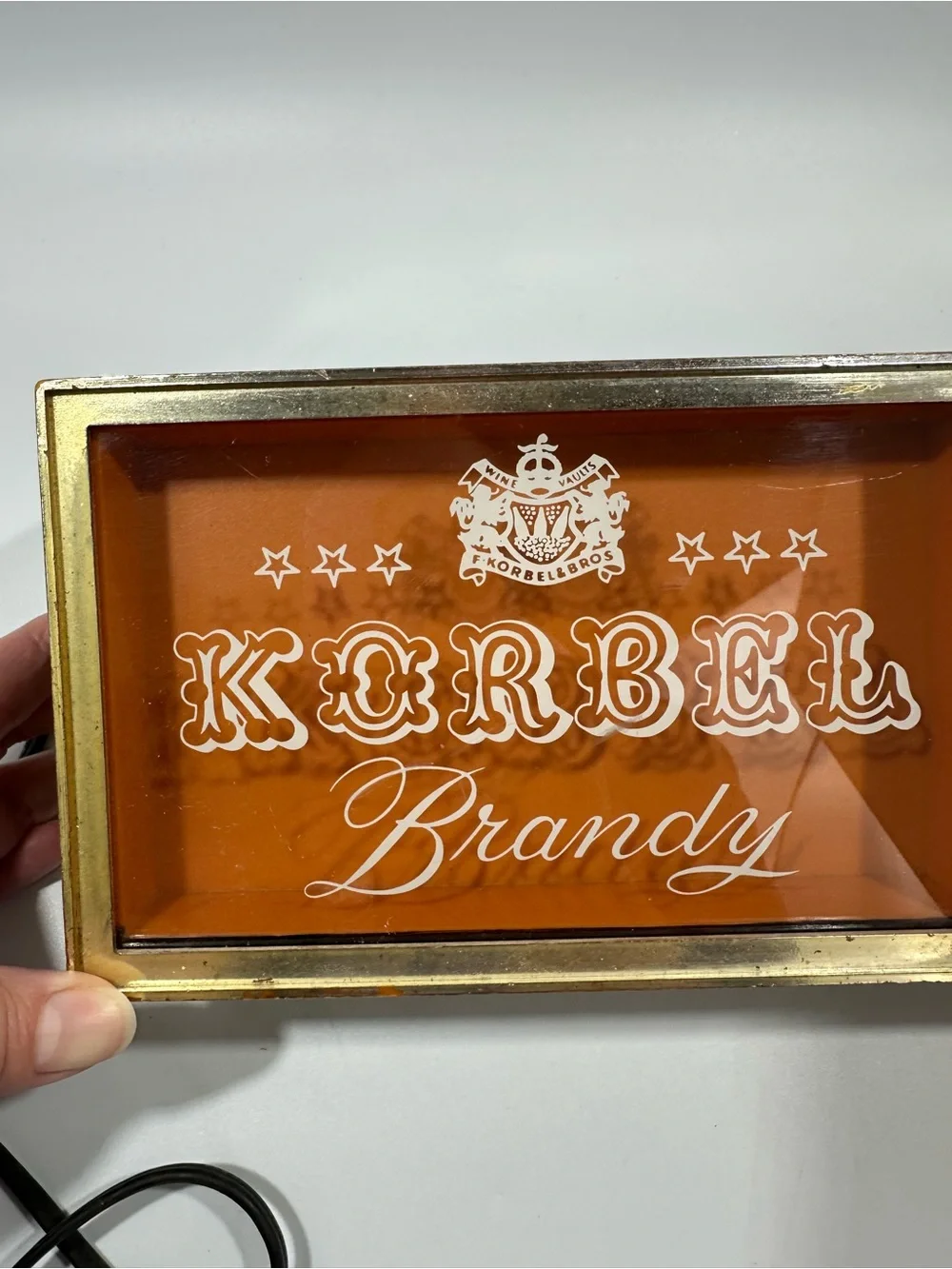 Vintage Korbel Brandy Advertising Clock Liquor Sign Collectible Works Man Cave